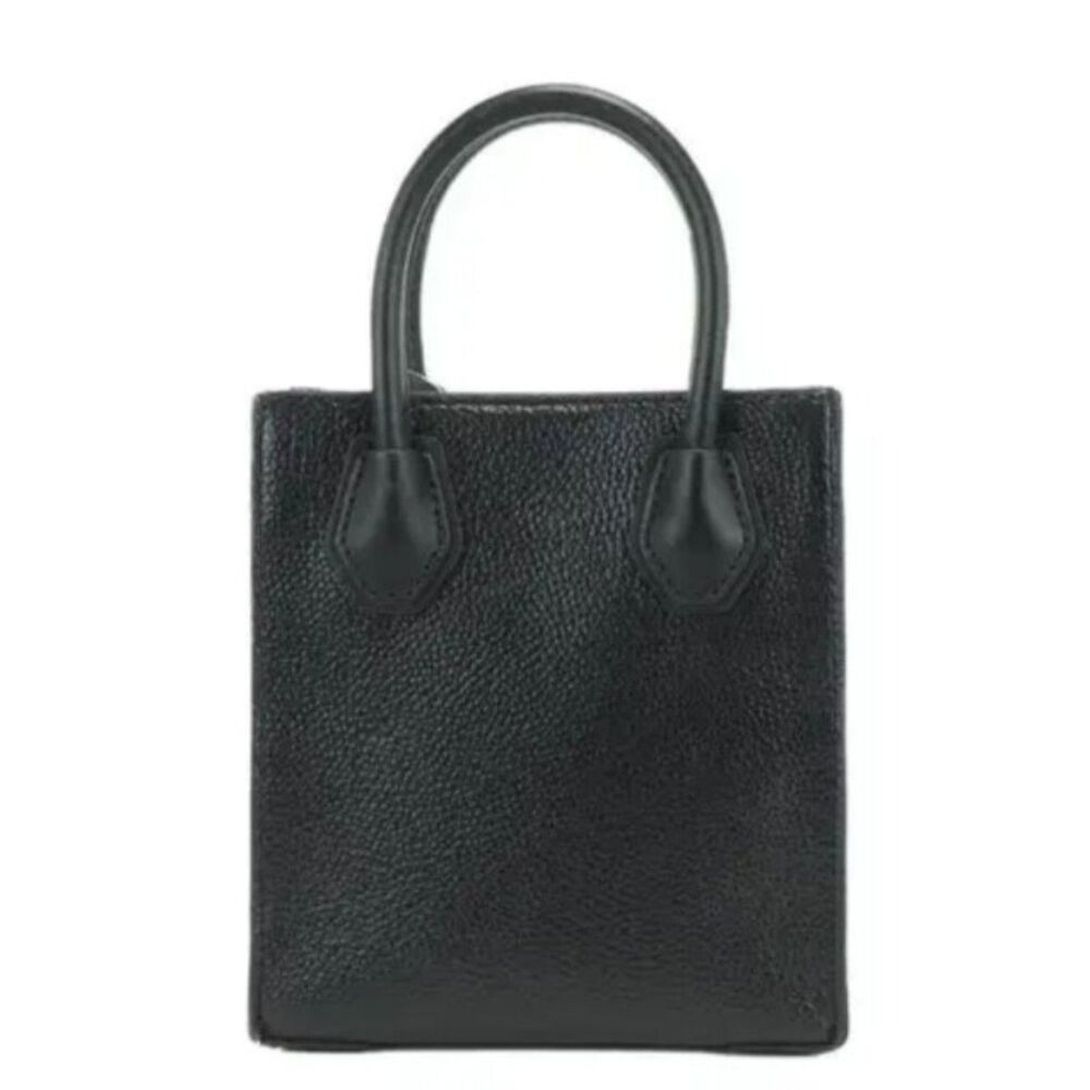 Michael Kors Mercer XS Black PVC North South Shopper Crossbody Bag MK Logo - Picture 4 of 6